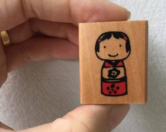 Kokeshi Stamp - Japanese Stamp - Kodomo no Kao