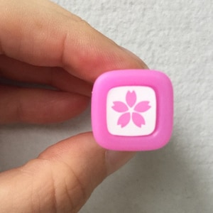 Sakura Kirschblüte Stempel - Blumenstempel - löschbarer Stempel - Pilot Frixion Stempel - Winziger Ablaufplan-Stempel - Selbstfärbender Stempel - 14 mm quadratisch