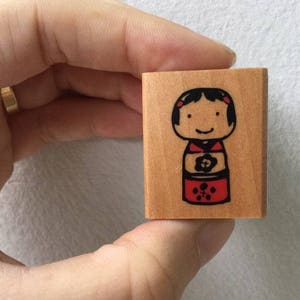 Kokeshi Stamp - Japanese Stamp - Kodomo no Kao