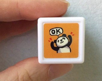 Panda Stamp - Ok Stamp - Self Inking Stamp in Orange