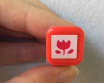 Tulip Stamp - Flower Stamp - Tiny Schedule Stamp - Self Inking Stamp - Kodomo no Kao - 10mm square