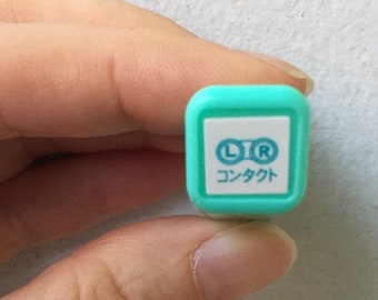 Contact Lens Stamp - Turquoise Stamp - Tiny Schedule Stamp - Self Inking Stamp - Kodomo no Kao - 10mm square