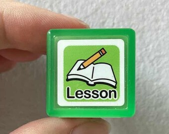 Lesson Stamp - School Stamp - Self Inking Stamp in Green