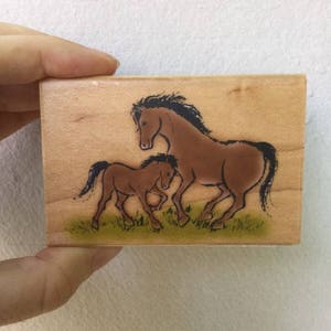 Horse Stamp Equestrian Stamp Horse Family Kodomo no Kao image 1