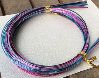 Pink, Purple, Black and Blue Mizuhiki Cords - 20 Cords - 90cm length cords - Reference 19