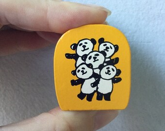 Cute Panda Stamp - Kodomo no Kao - Panda Group