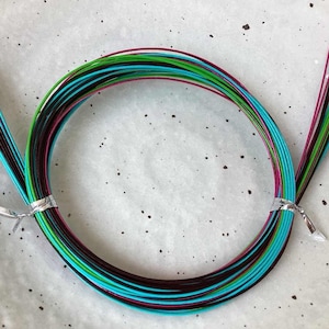 Blue, Pink, Brown, Green and Blue Mizuhiki Cords - 20 Cords - 90cm length cords