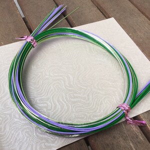 Purple, Greens and Silver Mizuhiki Cords - 20 Cords - 90cm length cords