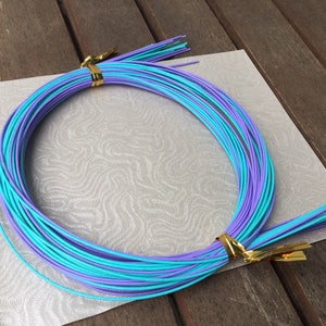 Aqua Blue and Purple Mizuhiki Cords - 20 Cords - 90cm length cords - Reference 21