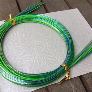 Greens and Blue Mizuhiki Cords - 20 Cords - 90cm length cords