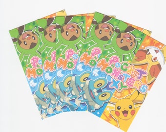 Pokemon Mini Envelopes - XY Series - Set of 5 Plus Monster Ball Stickers