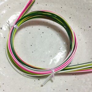 Pink, Greens and White Mizuhiki Cords - 20 Cords - 90cm length cords