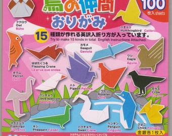 Kids Origami Paper With Instructions - Birds - 100 Sheets - 15cm x 15cm