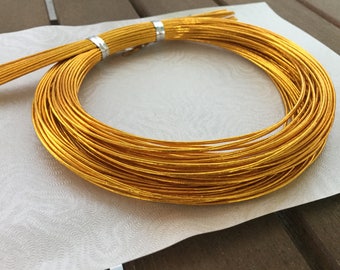 Gold Mizuhiki - Japanese Mizuhiki Cords - 20 x 90cm length cords  - Reference 59