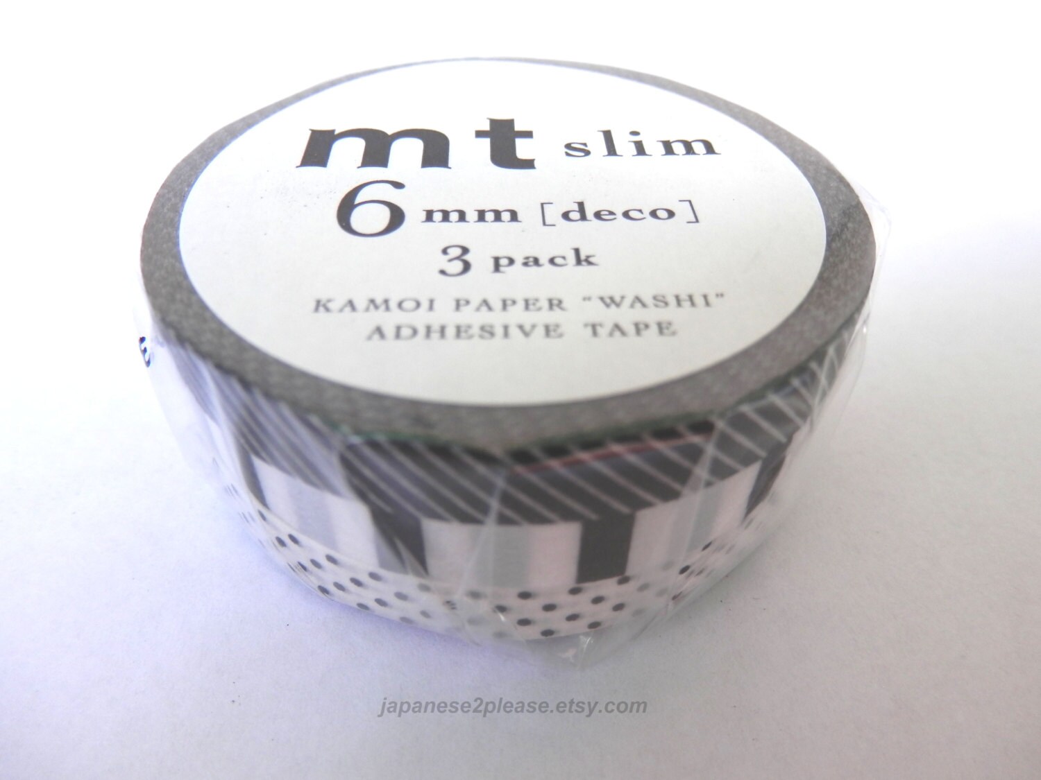 Slim Thin 6mm Matte White Washi Tape Set of 3 MT Japanese 6mmx7m
