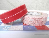PICK ONE TAPE - Red or White - Original length mt Washi Masking Tape 15mm x 15m