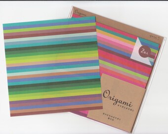 Striped Origami Paper ( 20 sheets total - 10 in 2 designs )