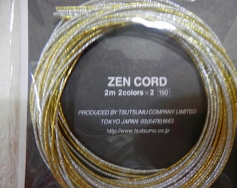 Mizuhiki Cord - Gold and Silver Packaging Cord Set of 4 cords all 2m long