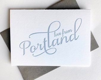 Letterpress Regional Love card - Love from Portland - Boxed set of 6
