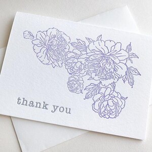 Lavender Peony Thanks - Single card