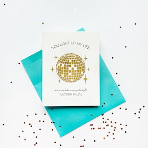 Letterpress Love Card Light Up My Life image 1