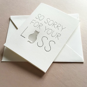 Letterpress Pet Sympathy-kaart - Cat Sympathy