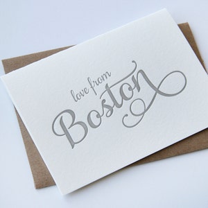 Amor de Boston - Cartão de felicitações regional em tipografia