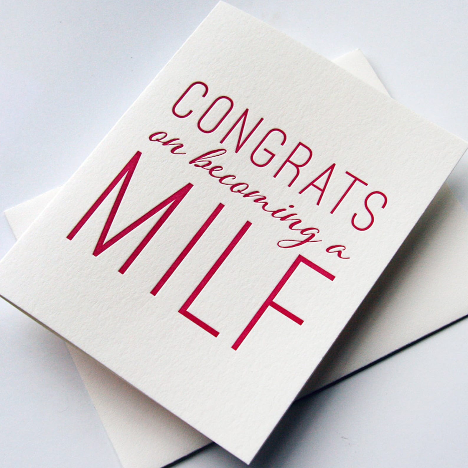 Letterpress Baby Congratulations Card MILF Etsy
