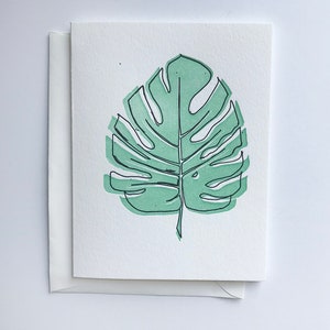 Monstera - Letterpress Thank You Greeting Card