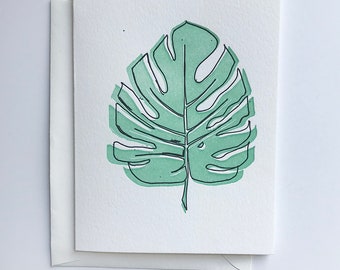 Letterpress Everyday Card - Monstera