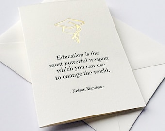 Letterpress Graduation Congratulations card - Change the World