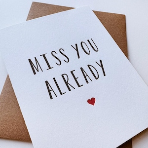 Vous me manquez déjà - Carte de vœux amour et amitié typographique