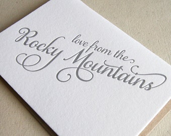 Letterpress Greeting card - Regional Love from the Rocky Mountains