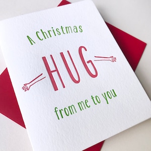 Câlin de Noël - Carte de voeux de Noël pour les fêtes typographiques