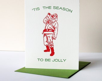 Letterpress Holiday Card - Tis the Season