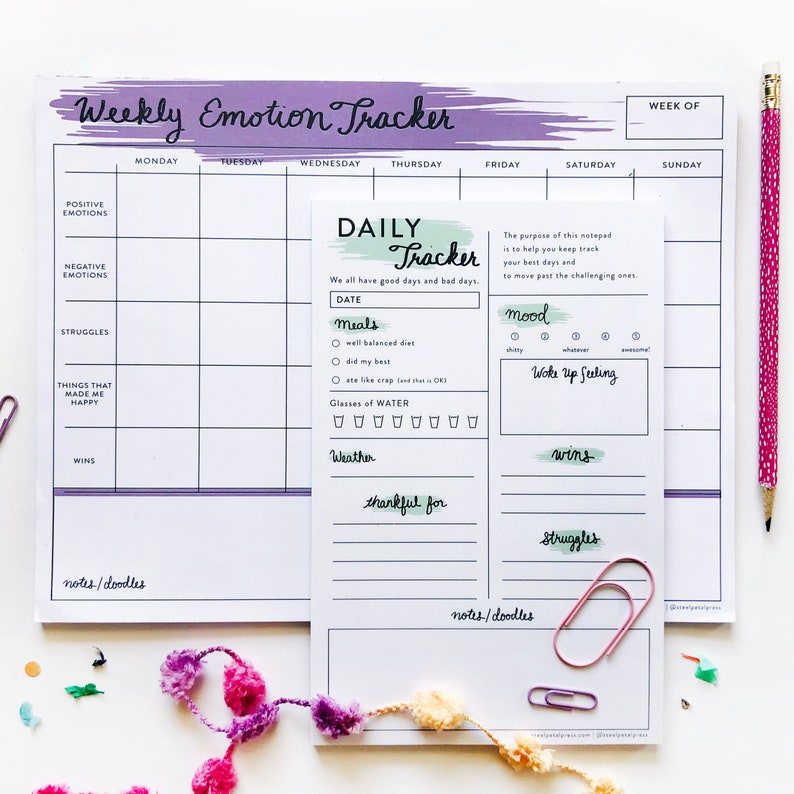 Notepads Mint Daily Tracker | Etsy
