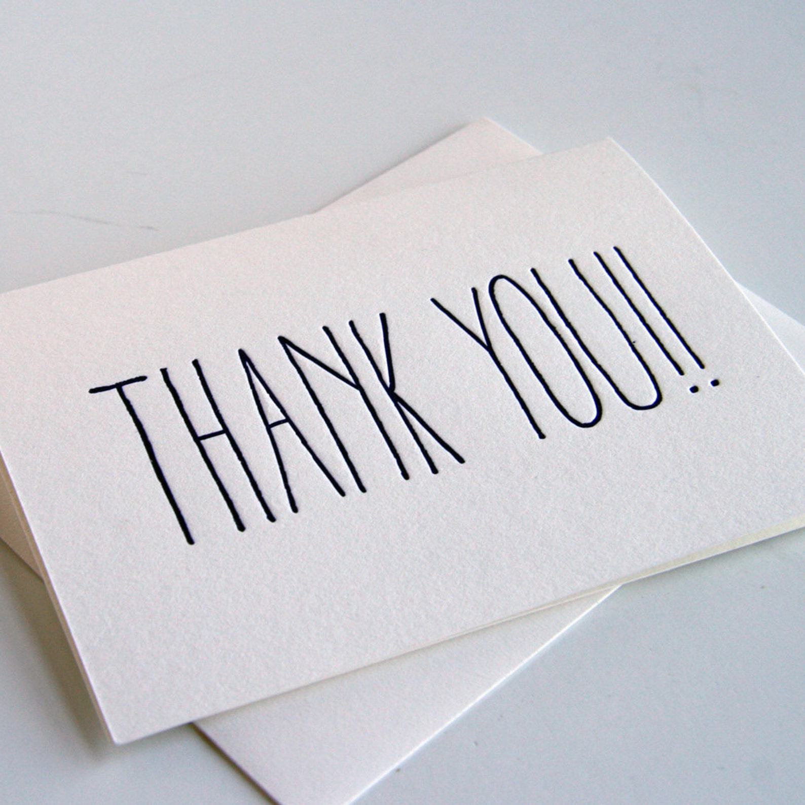 Letterpress Thank You Card THANK YOU Etsy