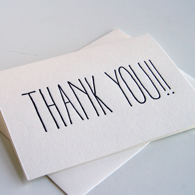 Letterpress Thank You Card THANK YOU image 1