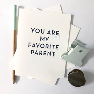 Parent préféré - Carte typographique pour la fête des mères et des pères