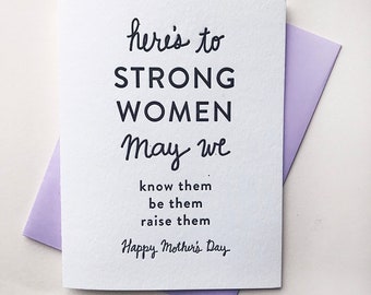 Letterpress Mother's Day Card - Strong Mother's