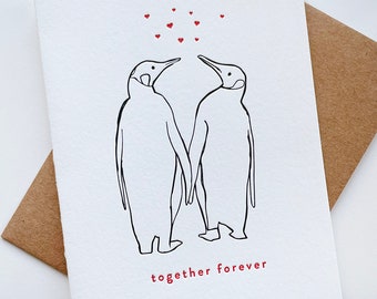 Penguins Forever - Valentine's Day, Love, Anniversary Greeting Card