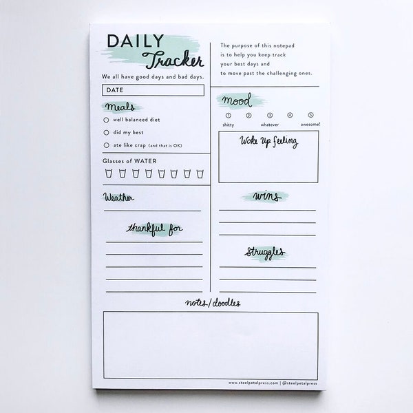 Notepads - Mint Daily Tracker