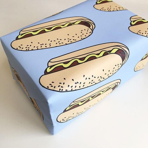 Wrapping Paper Hot Dog Etsy