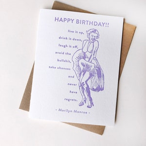 Anniversaire Marilyn Monroe - Carte de voeux d'anniversaire typographique