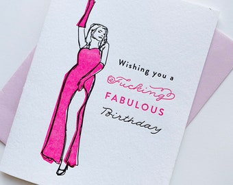 Fabulous Birthday - Letterpress Birthday Greeting Card