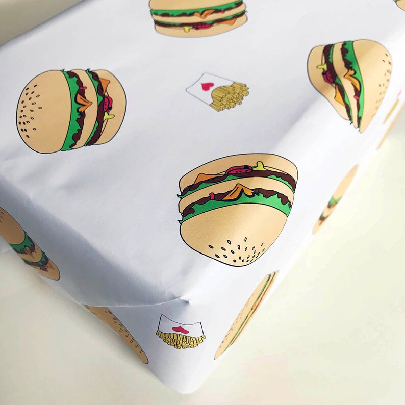 Wrapping Paper Burger Etsy