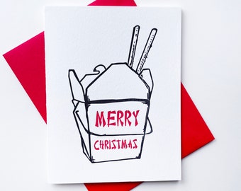 Take Out Christmas - Letterpress Christmas Greeting Card