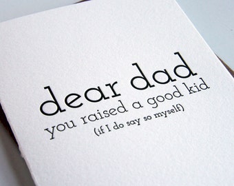 Dad Kid - Letterpress Father's Day Greeting Card