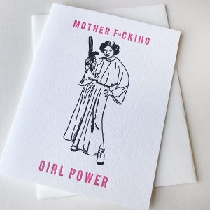 Cartão de incentivo e amizade impresso em tipografia - MF Girl Power censurado