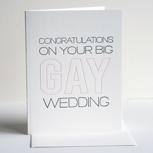 Cartão de felicitações de casamento em tipografia - Big GAY Wedding